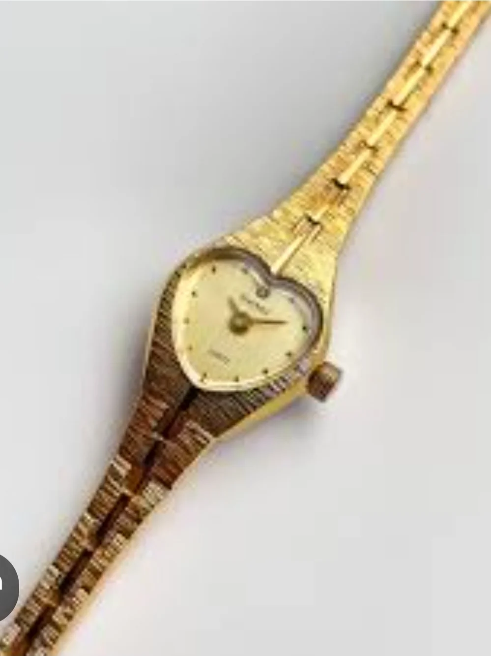 Rare Vintage Armitron Gold Tone Heart-Shaped Women's Quartz Watch Swiss Parts